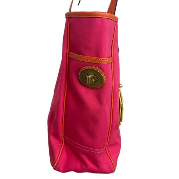 COACH Pink and Orange Bonnie Cashin Tribute Tote Bag with Kisslock Front Pocket - Picture 5 of 11